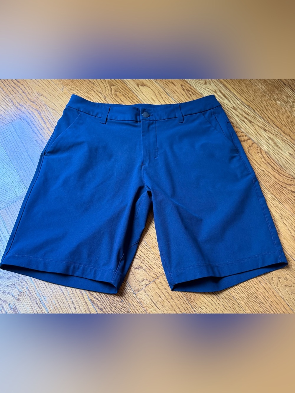 Lululemon Men’s Navy Flat Front Golf/Everyday Trouser Shorts Size 30 Zip Pockets